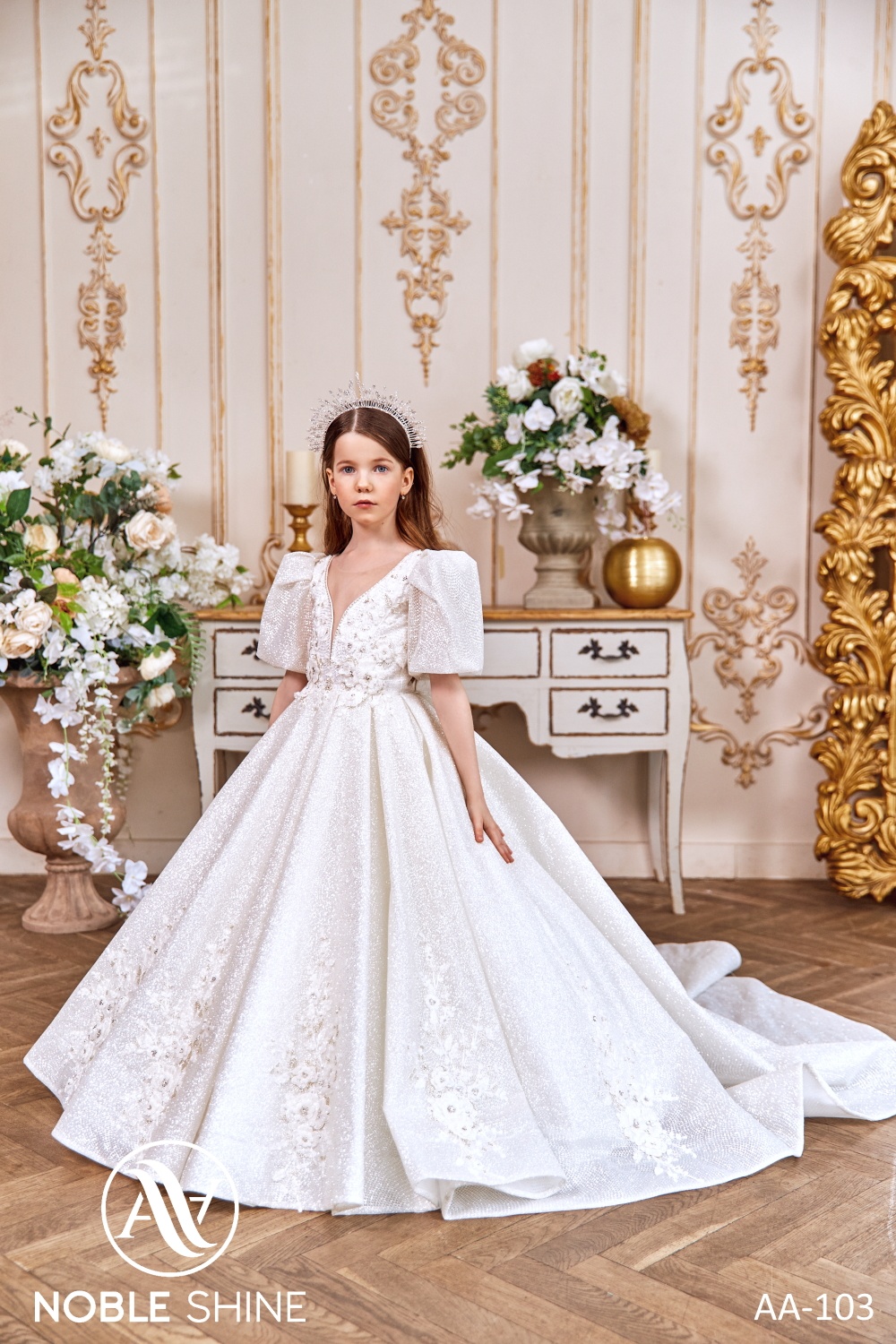 Dress AA-103 from the Royal Flowers collection by Noble Shine