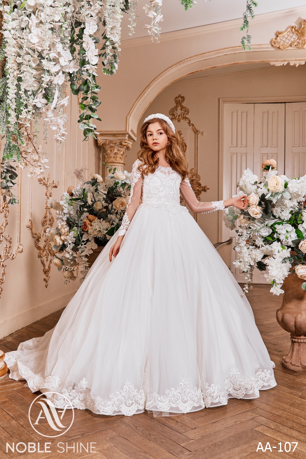 Dress AA-107 from the Royal Flowers collection by Noble Shine