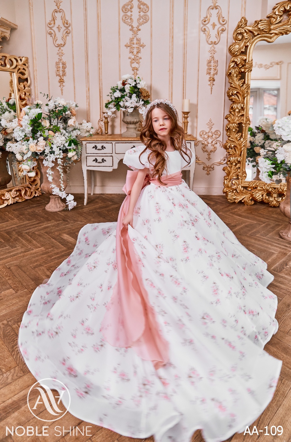 Dress AA-109 from the Royal Flowers collection by Noble Shine