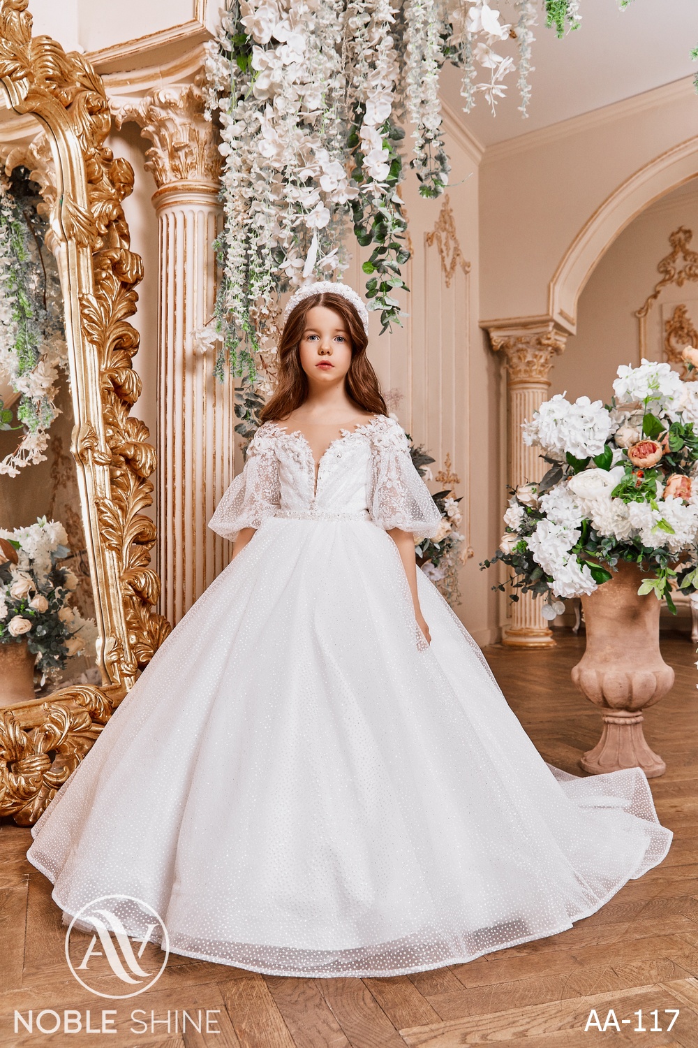 Dress AA-117 from the Royal Flowers collection by Noble Shine