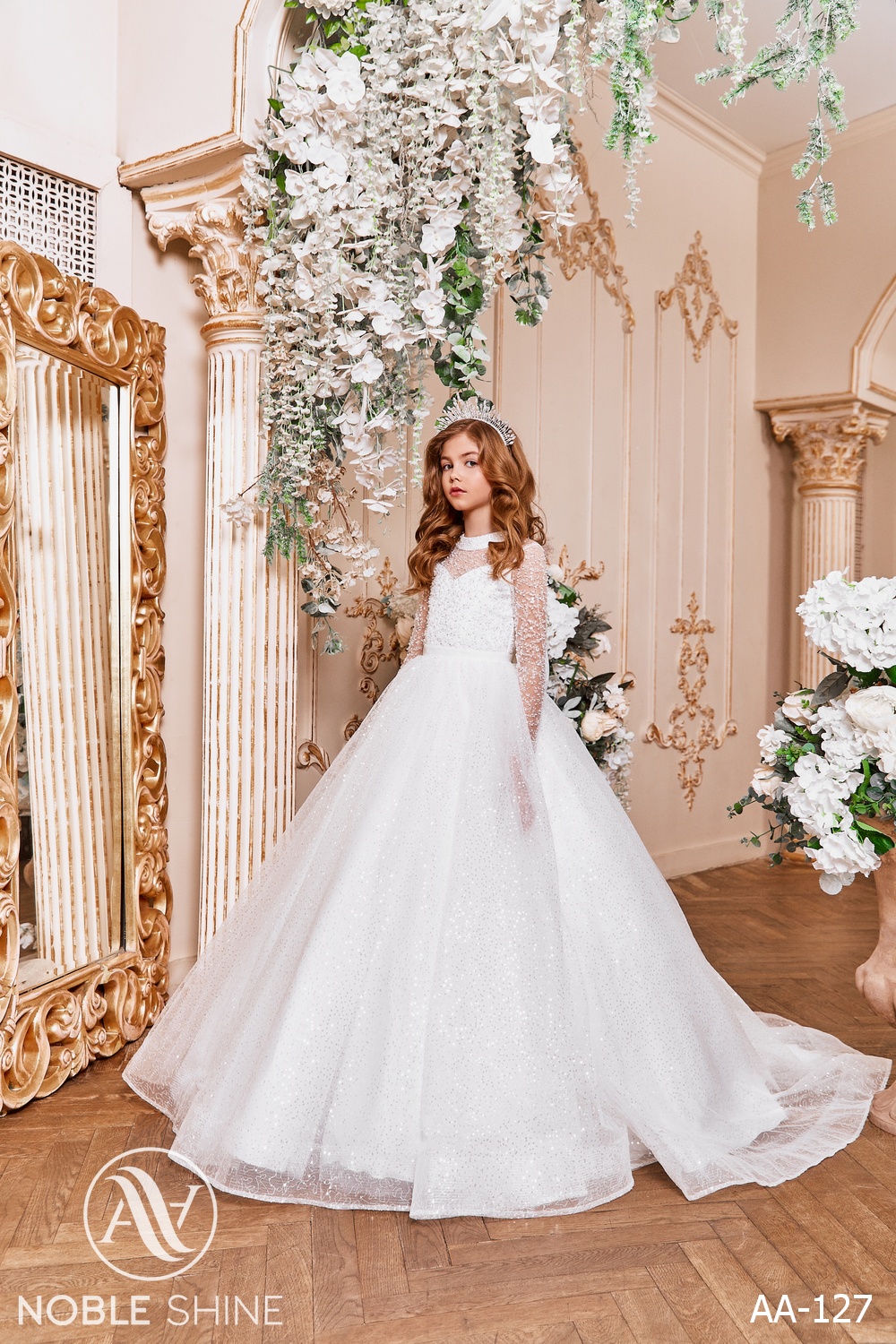 Dress AA-127 from the Royal Flowers collection by Noble Shine