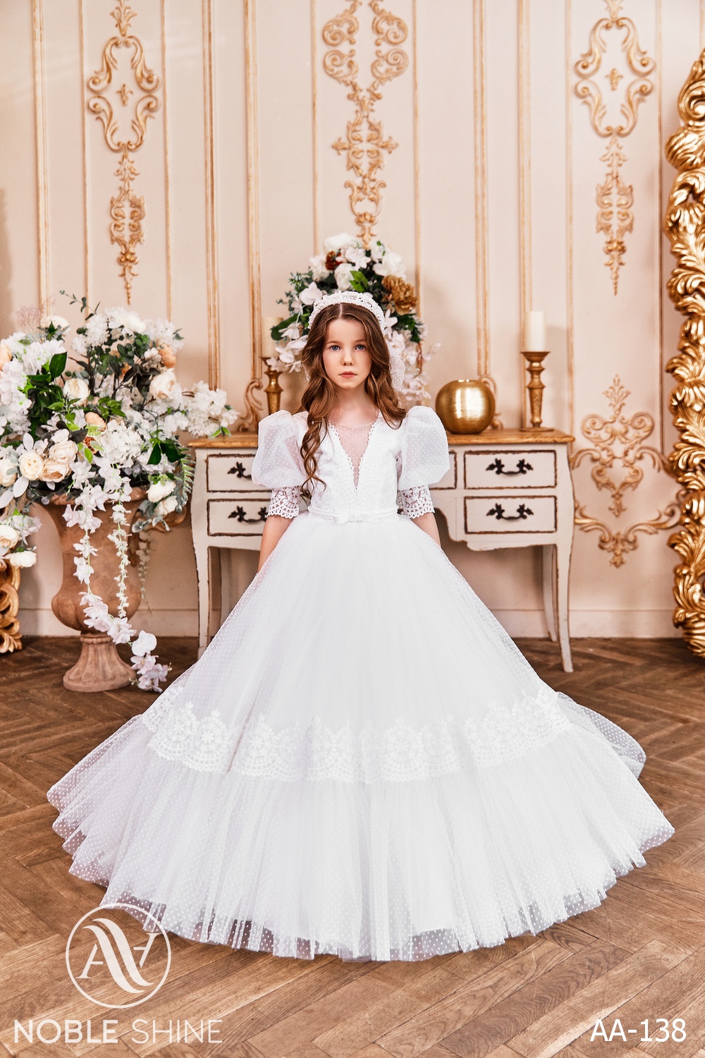 Dress AA-138 from the Royal Flowers collection by Noble Shine