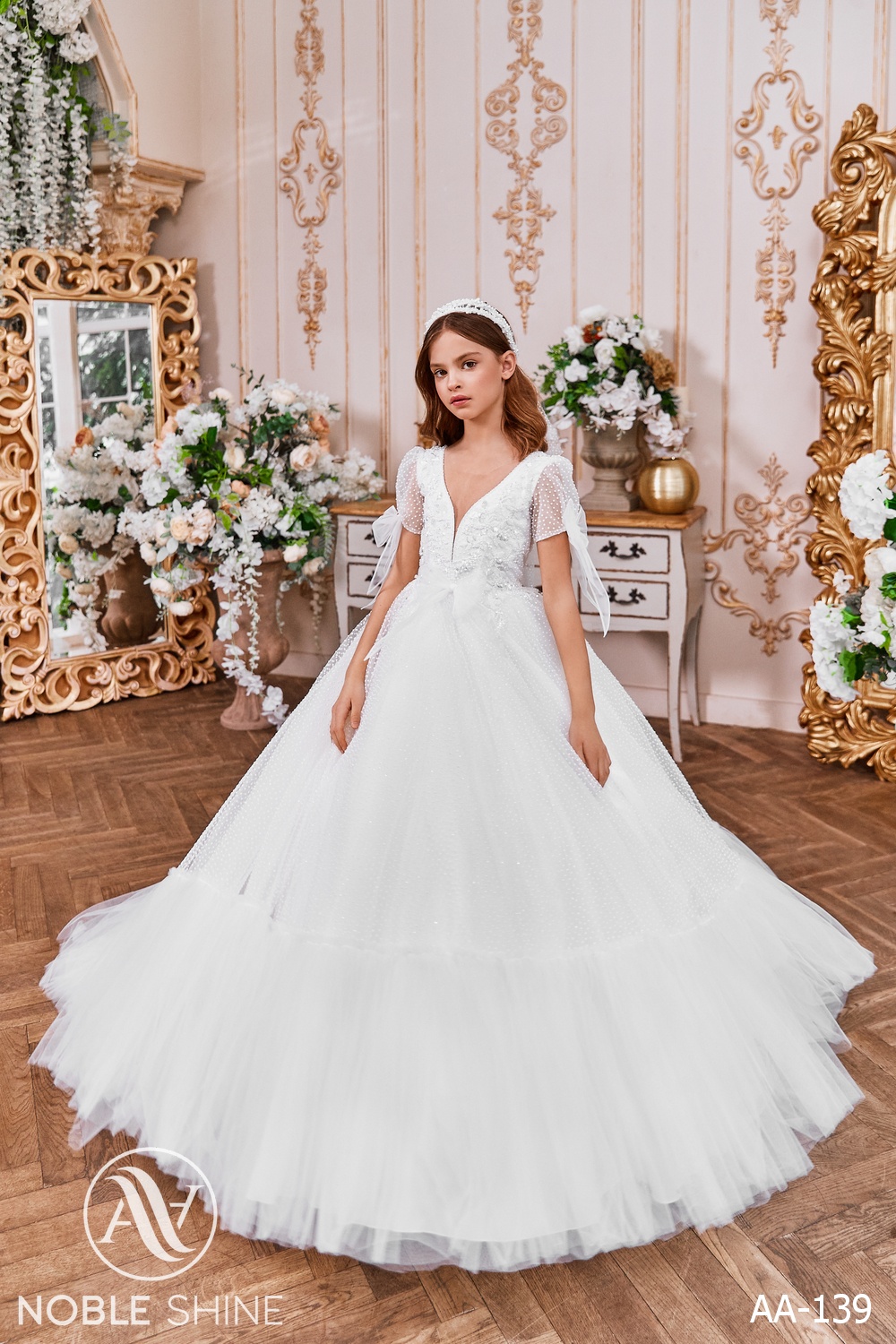 Dress AA-139 from the Royal Flowers collection by Noble Shine