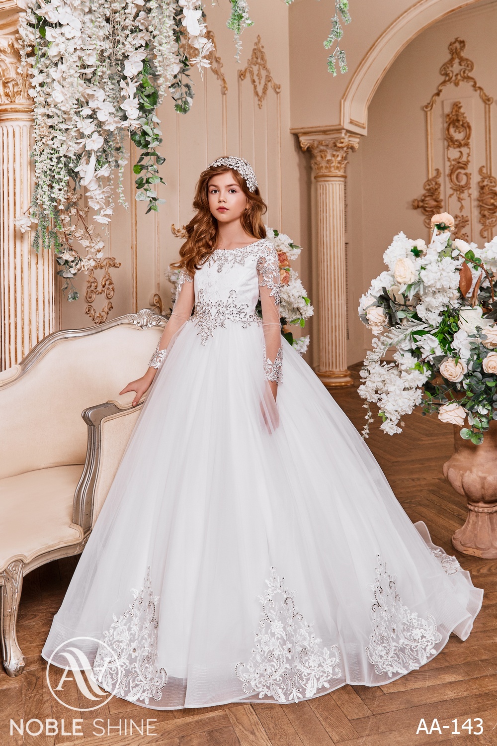 Dress AA-143 from the Royal Flowers collection by Noble Shine