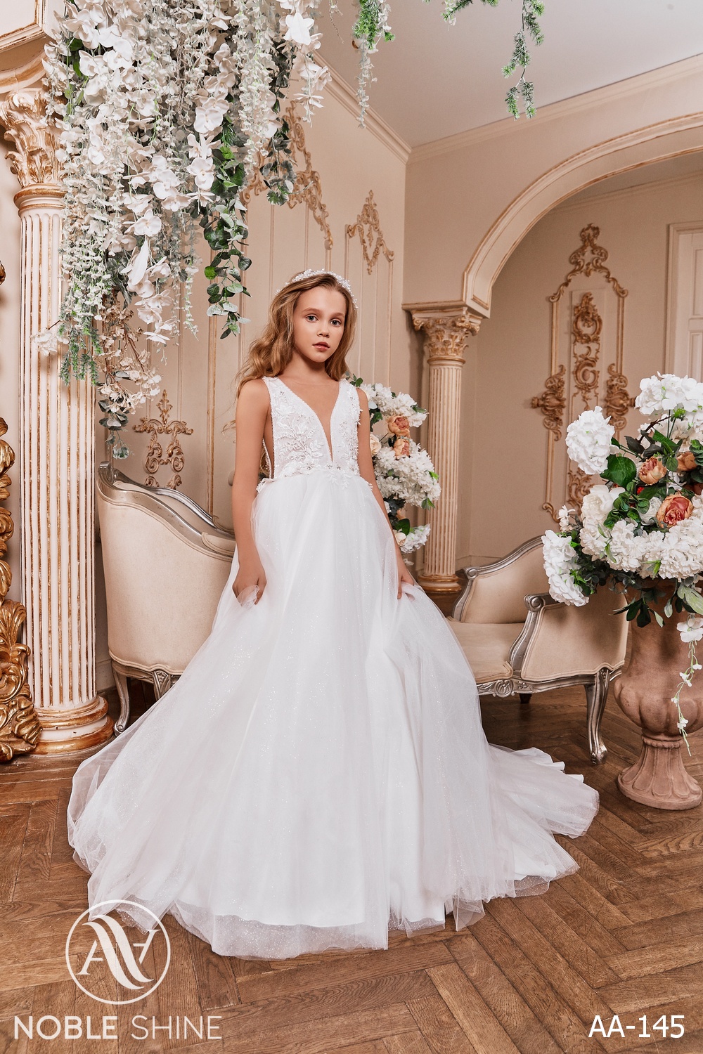 Dress AA-145 from the Royal Flowers collection by Noble Shine