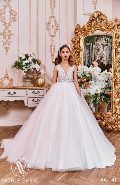 Dress AA-141 from the Royal Flowers collection by Noble Shine