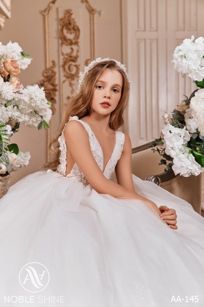 Dress AA-145 from the Royal Flowers collection by Noble Shine